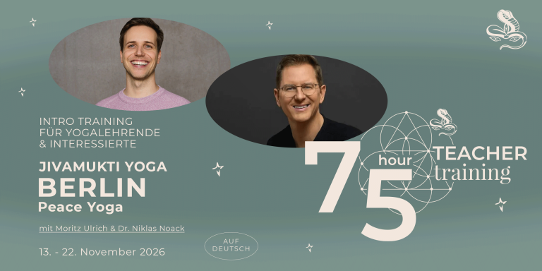 Ankündigung 75h Jivamukti Teacher Training 2026 mit Moritz Ulrich und Niklas Noack